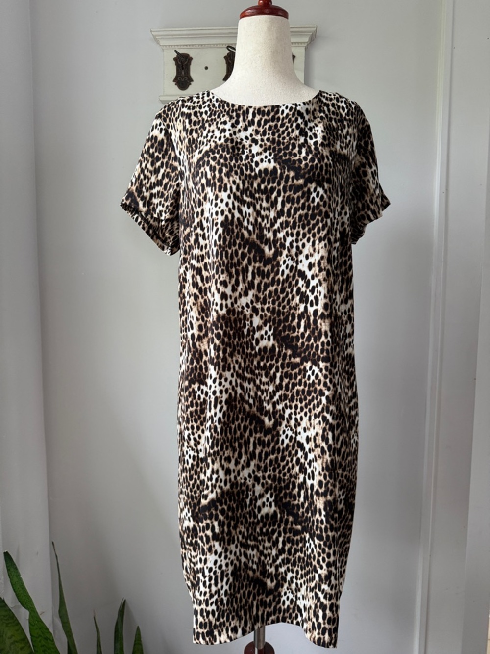 Rachel Zoe Leopard-Print Shift Dress in Brown and Cream Datenight Classic 10